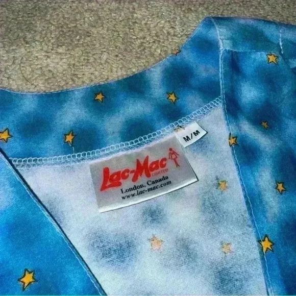 🔥VTG 90s Lac-Mac Christmas Cardigan Snowman Sz M Holiday Force Scrubs Unifor - Picture 4 of 6